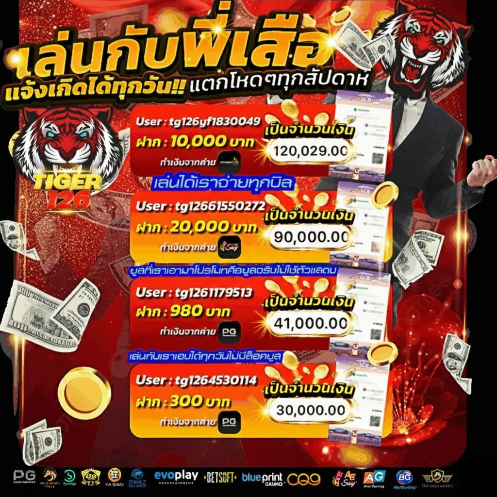 Tiger126 เว็บตรงคาสิโนออนไลน์ครบวงจร จ่ายจริง ระบบมั่นคง cover